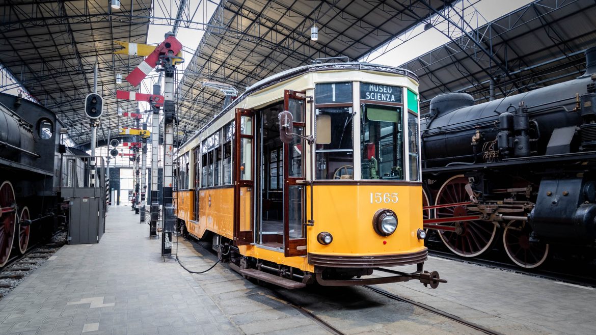 Autore non identificato, tram Carrelli al Museo, Milano 2024. © ATM/Museo Nazionale della Scienza e della Tecnologia Leonardo da Vinci.